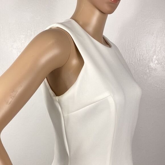 Donna Ricco New York White Sleeveless Mini Dress with Feather Hem - Picture 2 of 10